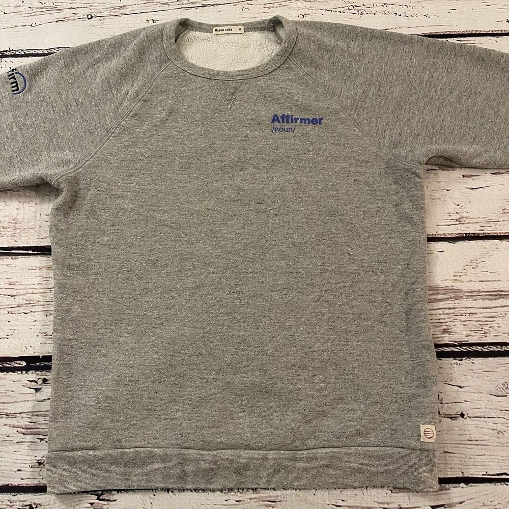Marine Layer Mens Gray Crewneck Pullover Sweatshirt Affirm Size Medium